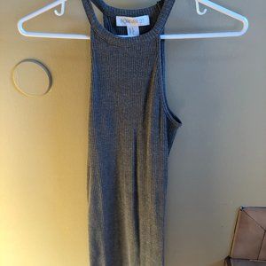 Grey Sleeveless Sweater Dress